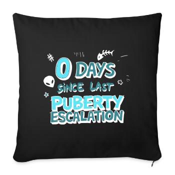 Puberty Escalation Funny Shirt - Sofa pillowcase 17,3'' x 17,3'' (45 x 45 cm) - black - Front