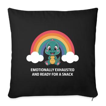 Emotional exhaustion and snacks - Sofa pillowcase 17,3'' x 17,3'' (45 x 45 cm) - black - Front