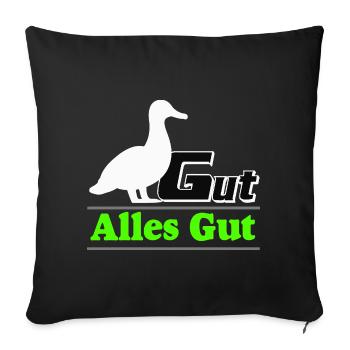 Dicton amusant de fête, canard bon tout bon - Housse de coussin décorative 45 x 45 cm - noir - Devant