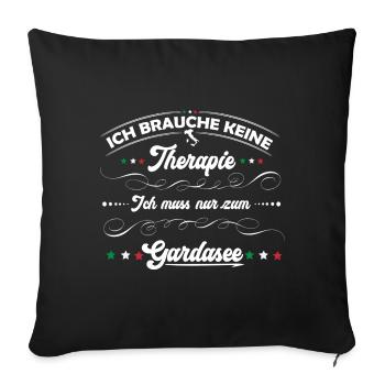 Gardasee, Therapie - Sofakissenbezug 45 x 45 cm - Schwarz - Vorne
