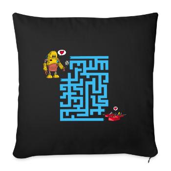 The labyrinth of love - Sofa pillowcase 17,3'' x 17,3'' (45 x 45 cm) - black - Front