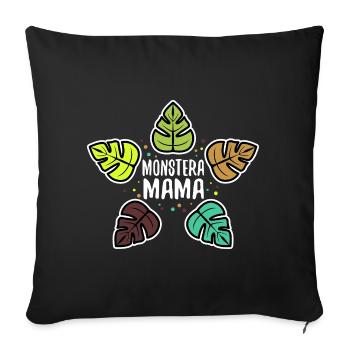Monstera Mama - Sofa pillowcase 17,3'' x 17,3'' (45 x 45 cm) - black - Front