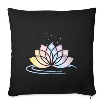 Stylized Pastel Flower Symbol with Water - Sofa pillowcase 17,3'' x 17,3'' (45 x 45 cm) - black - Front