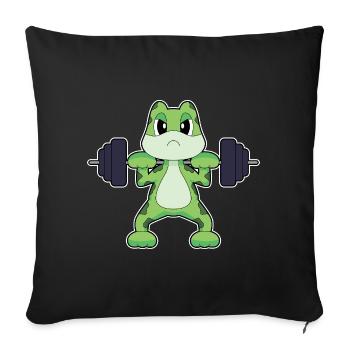 Frosch Bodybuilder Langhantel Bodybuilding - Sofakissenbezug 45 x 45 cm - Schwarz - Vorne