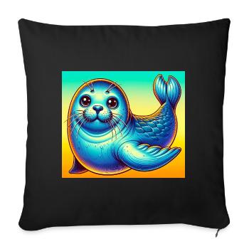 seal - Sofa pillowcase 17,3'' x 17,3'' (45 x 45 cm) - black - Front
