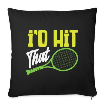 I Beat The Tennis Player Humor - Sofa pillowcase 17,3'' x 17,3'' (45 x 45 cm) - black - Front