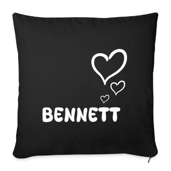 First name Bennett - Sofa pillowcase 17,3'' x 17,3'' (45 x 45 cm) - black - Front