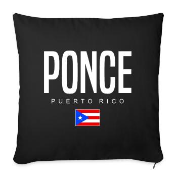 Ponce Puerto Rico Puerto Rican - Sofa pillowcase 17,3'' x 17,3'' (45 x 45 cm) - black - Front
