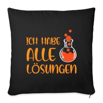Chimie Chimiste Professeur de chimie Drôle de science - Housse de coussin décorative 45 x 45 cm - noir - Devant