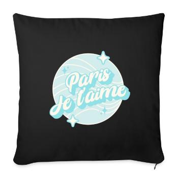 Paris I Love You Pastellblau - Sofakissenbezug 45 x 45 cm - Schwarz - Vorne