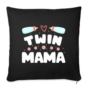 Twin Mom Pregnancy Mom of Twins - Sofa pillowcase 17,3'' x 17,3'' (45 x 45 cm) - black - Front
