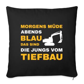 Civil Engineering Civil Engineering Road Construction Excavator Driver Excavation - Sofa pillowcase 17,3'' x 17,3'' (45 x 45 cm) - black - Front