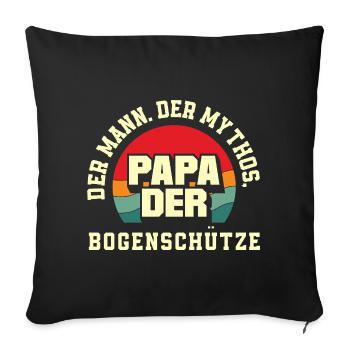 Ich gehe Bogenschießen - Sofakissenbezug 45 x 45 cm - Schwarz - Vorne