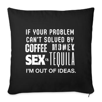 En panne d’idées Café Tequila Tee - Housse de coussin décorative 45 x 45 cm - noir - Devant