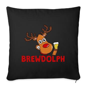 BrewDolph Reindeer Beer Hero - Sofa pillowcase 17,3'' x 17,3'' (45 x 45 cm) - black - Front