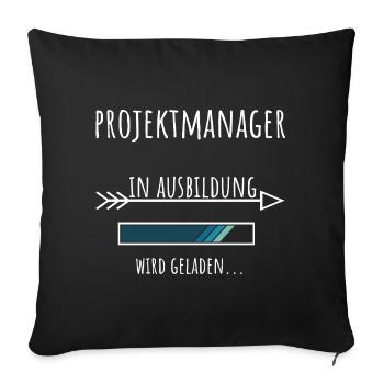 Chef de projet Gestion de projet Etudes Profession - Housse de coussin décorative 45 x 45 cm - noir - Devant