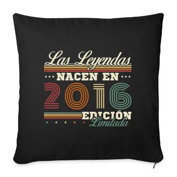 10 Years 2016 Vintage Retro Birthday - Sofa pillowcase 17,3'' x 17,3'' (45 x 45 cm) - black - Front