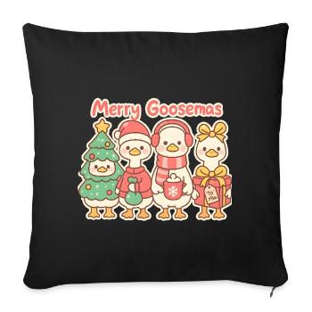 Merry Goosemas Trio, Ducklins  - Sofa pillowcase 17,3'' x 17,3'' (45 x 45 cm) - black - Front