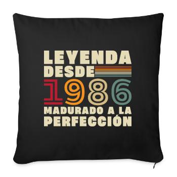 Légende depuis 1986 Cadeau d’anniversaire vintage - Housse de coussin décorative 45 x 45 cm - noir - Devant