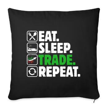 Trading Boursier Crypto Trader Boursier - Housse de coussin décorative 45 x 45 cm - noir - Devant