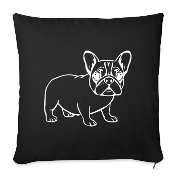 Bouledogue français chiens T-shirt cadeau - Housse de coussin décorative 45 x 45 cm - noir - Devant