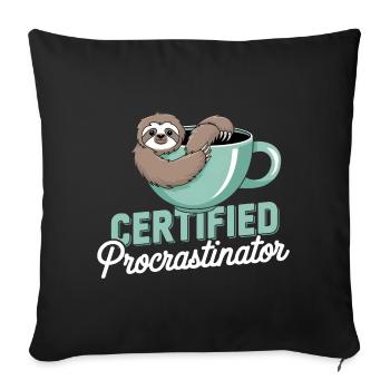 laziness humor - Sofa pillowcase 17,3'' x 17,3'' (45 x 45 cm) - black - Front