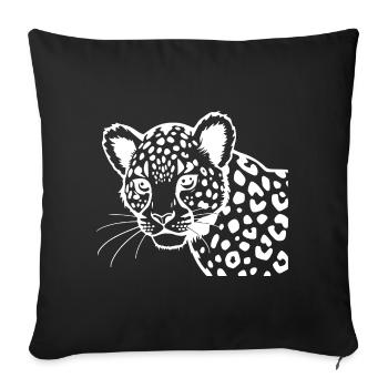 Leopard - Sofa pillowcase 17,3'' x 17,3'' (45 x 45 cm) - black - Front