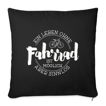 Une vie sans VÉLO ne sert à rien - Housse de coussin décorative 45 x 45 cm - noir - Devant