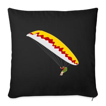 Colorful paraglider - Sofa pillowcase 17,3'' x 17,3'' (45 x 45 cm) - black - Front