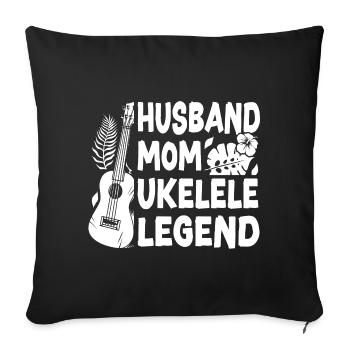 Hawaiian Ukulele Uke Wife Mom - Sofa pillowcase 17,3'' x 17,3'' (45 x 45 cm) - black - Front