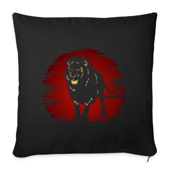 Lion dans l’obscurité - Housse de coussin décorative 45 x 45 cm - noir - Devant