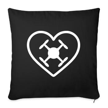 Heart Drone Quadcopter - Sofa pillowcase 17,3'' x 17,3'' (45 x 45 cm) - black - Front