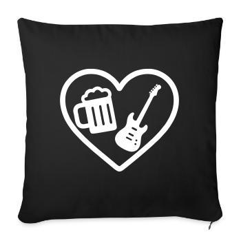 Bière Heart Rock - Housse de coussin décorative 45 x 45 cm - noir - Devant