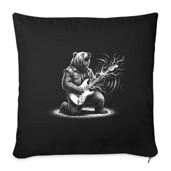 Brown Bear Electric Guitar Rock Music Grizzly Bear Metal - Sofa pillowcase 17,3'' x 17,3'' (45 x 45 cm) - black - Front