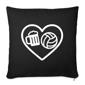 Heart Volleyball Bier - Sofakissenbezug 45 x 45 cm - Schwarz - Vorne