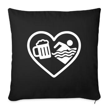 Herzschwimmendes Bier - Sofakissenbezug 45 x 45 cm - Schwarz - Vorne