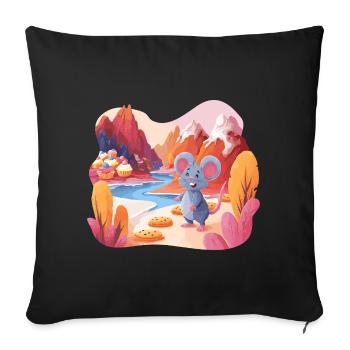 Sugar Scenery Mouse Adventure - Sofa pillowcase 17,3'' x 17,3'' (45 x 45 cm) - black - Front