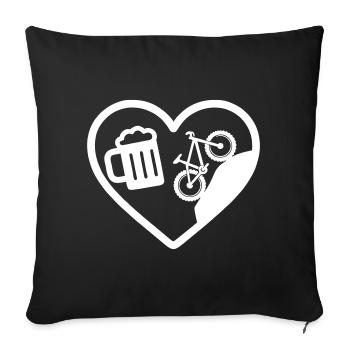 Humour de VTT Heart Beer - Housse de coussin décorative 45 x 45 cm - noir - Devant