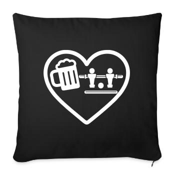 Humour Heart Beer Baby-foot - Housse de coussin décorative 45 x 45 cm - noir - Devant