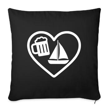 Heart Beer Segelhumor - Sofakissenbezug 45 x 45 cm - Schwarz - Vorne