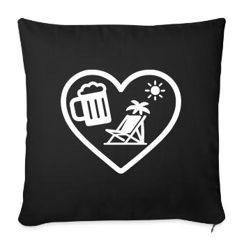 Heart Beer Sunshine Feiertagshumor - Sofakissenbezug 45 x 45 cm - Schwarz - Vorne