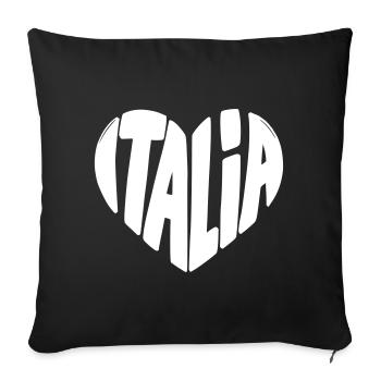Italia geometric heart typography - Sofa pillowcase 17,3'' x 17,3'' (45 x 45 cm) - black - Front