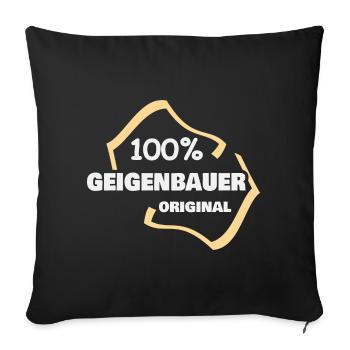 Geschenk für Geigenbauer - Sofakissenbezug 45 x 45 cm - Schwarz - Vorne
