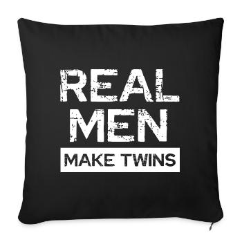 Les vrais hommes font des jumeaux - Housse de coussin décorative 45 x 45 cm - noir - Devant