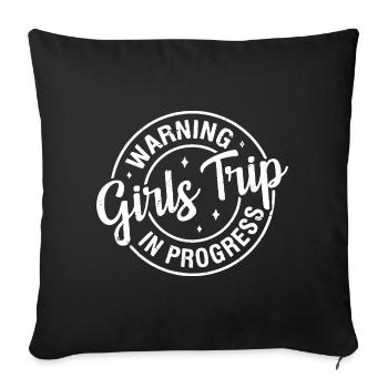 Girls Trip warning in progress cruise summer - Sofa pillowcase 17,3'' x 17,3'' (45 x 45 cm) - black - Front
