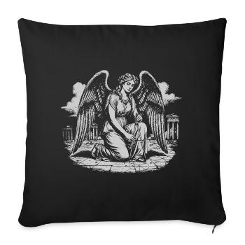 Angelic drawing geometric shapes in Ruins - Sofa pillowcase 17,3'' x 17,3'' (45 x 45 cm) - black - Front