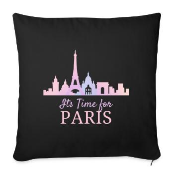 Pastel Paris Skyline - Sofa pillowcase 17,3'' x 17,3'' (45 x 45 cm) - black - Front