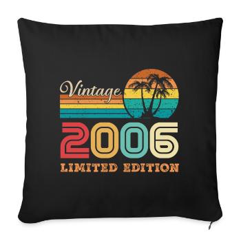 2006 Vintage Retro Birthday Gift 2006 - Sofa pillowcase 17,3'' x 17,3'' (45 x 45 cm) - black - Front