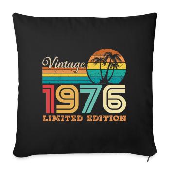 1976 Vintage 1976 Retro-Geburtstagsgeschenk - Sofakissenbezug 45 x 45 cm - Schwarz - Vorne