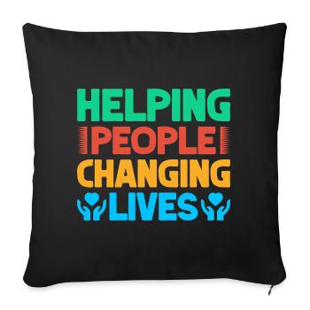 Appréciation des bénévoles Aider les personnes en évolution - Housse de coussin décorative 45 x 45 cm - noir - Devant